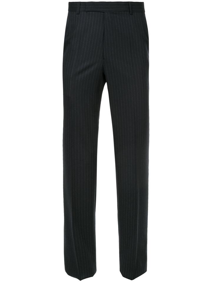 Gieves & Hawkes Pinstripe Skinny Trousers - Black