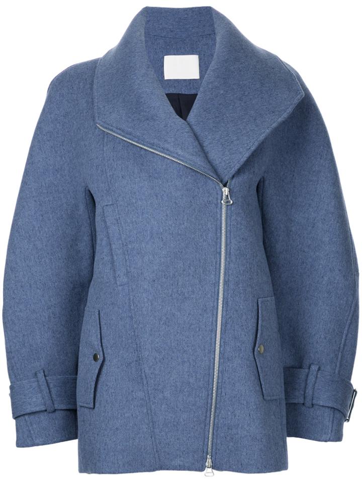 Dion Lee Zipped Peacoat - Blue