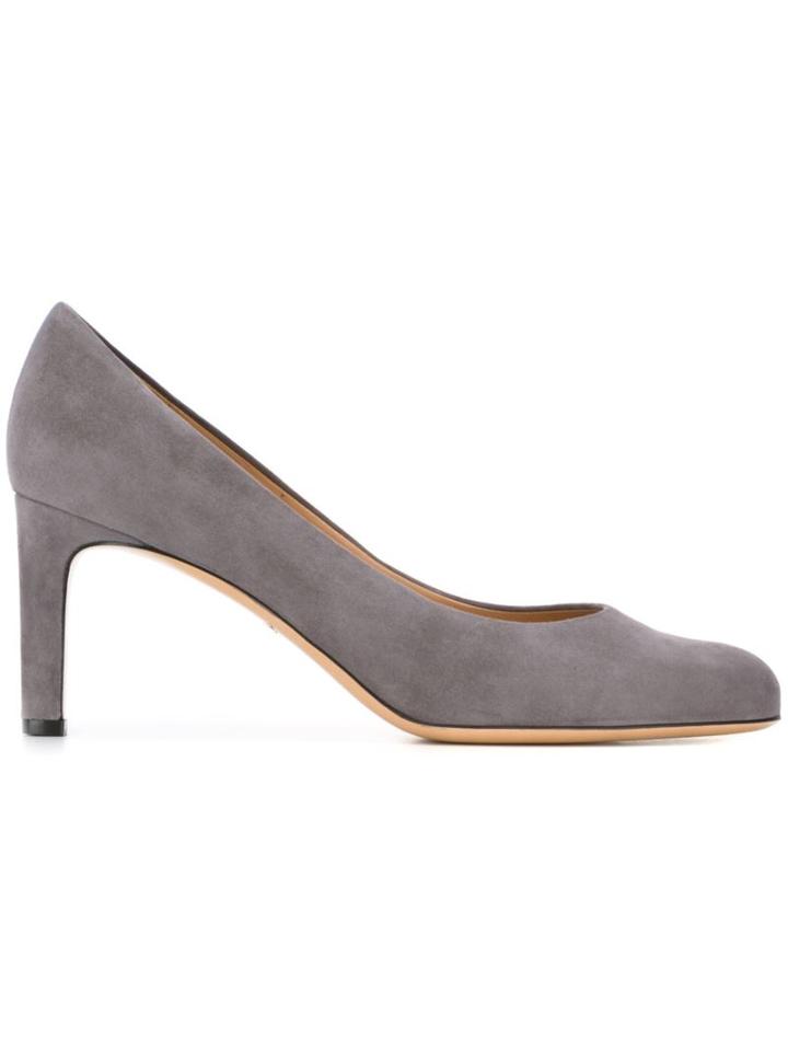 Salvatore Ferragamo Susi Pumps, Women's, Size: 8.5, Grey, Suede/leather
