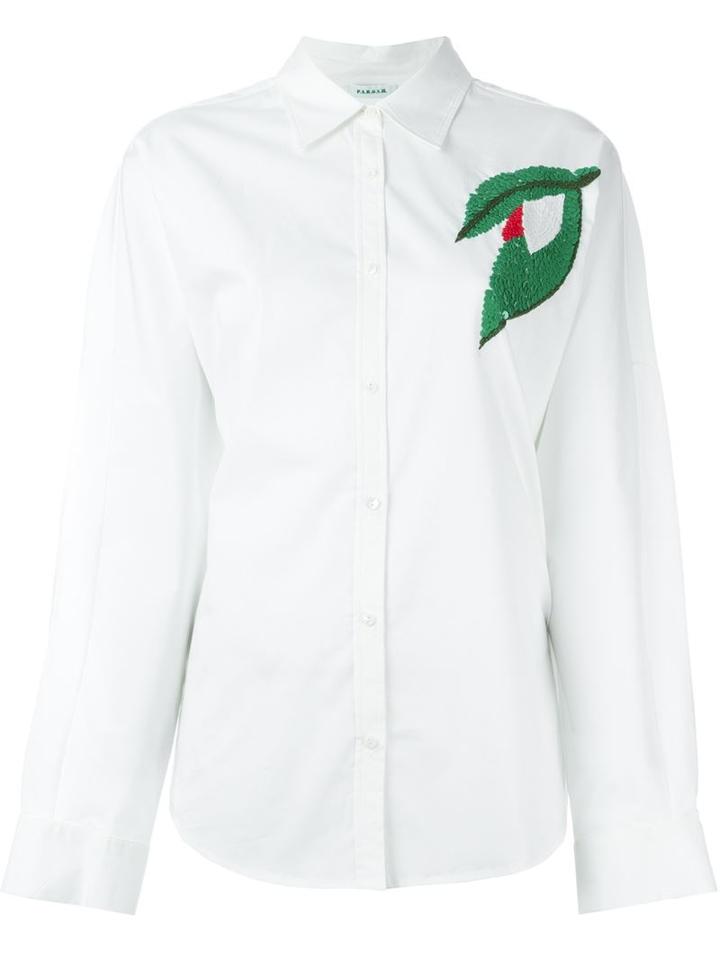 P.a.r.o.s.h. Sequinned Hummingbird Shirt, Women's, Size: L, White, Cotton/spandex/elastane/pvc