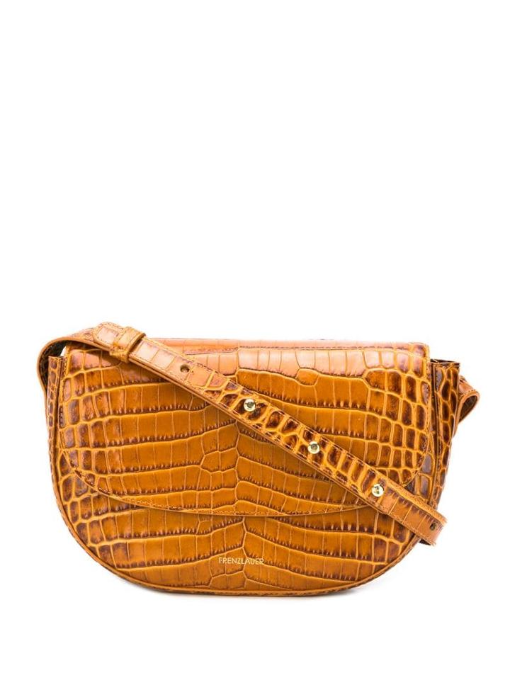 Frenzlauer Swing Crocodile Effect Crossbody Bag - Brown