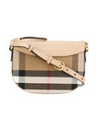 Burberry Kids - Checked Shoulder Bag - Kids - Cotton/leather - One Size, Nude/neutrals