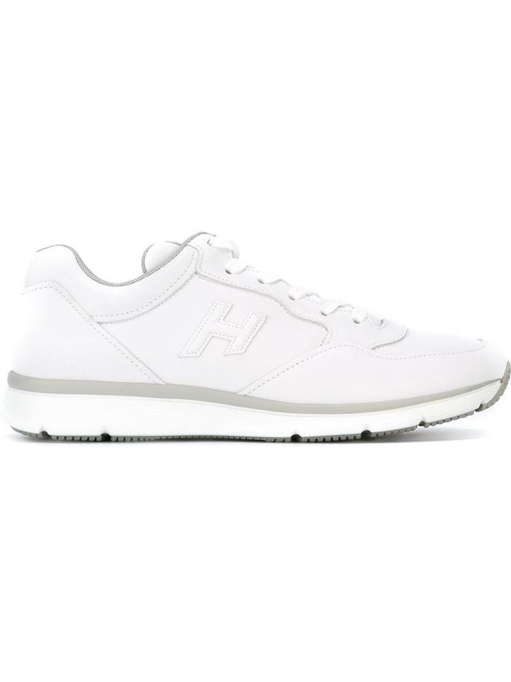 Hogan Embossed Logo Sneakers, Men's, Size: 9, White, Rubber/leather/nylon