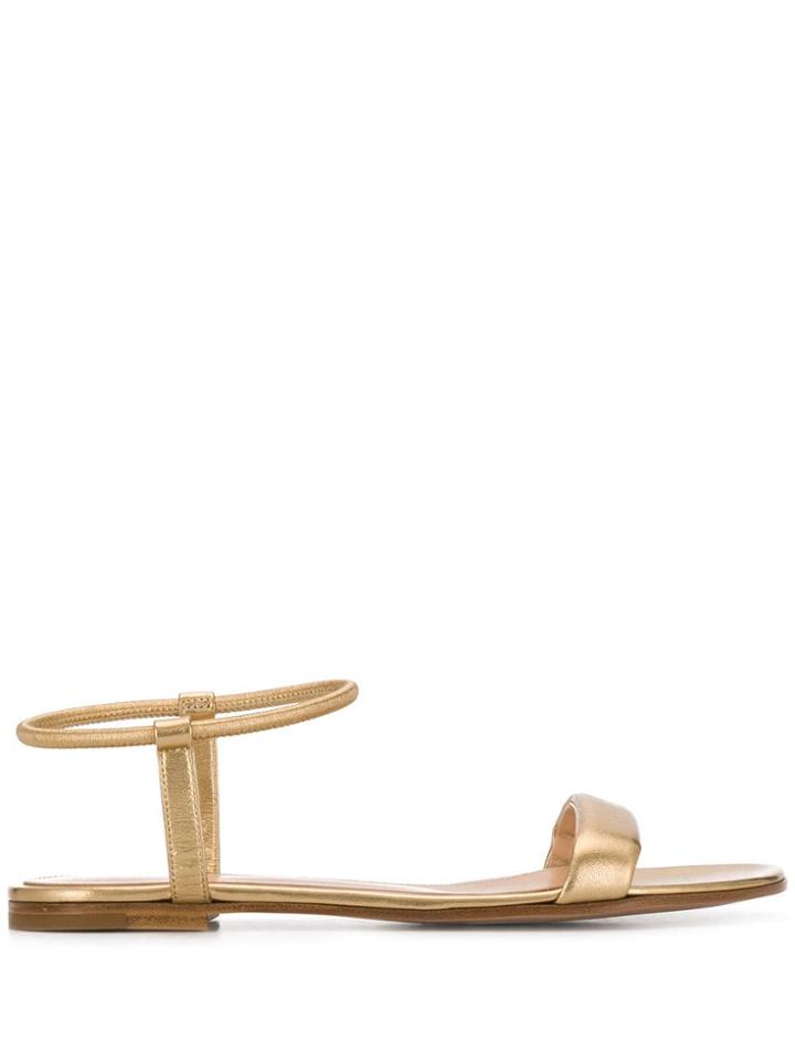Gianvito Rossi Flat Metallic Sandals - Gold