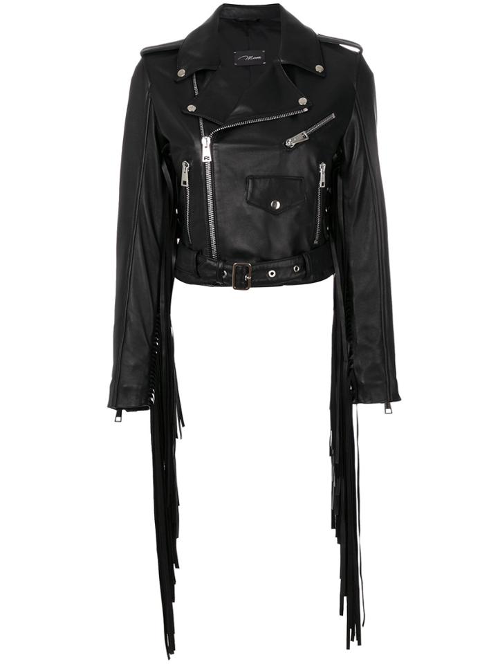 Manokhi Fringed Cropped Jacket - Black