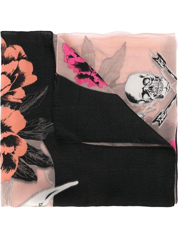 Alexander Mcqueen Mixed Print Scarf