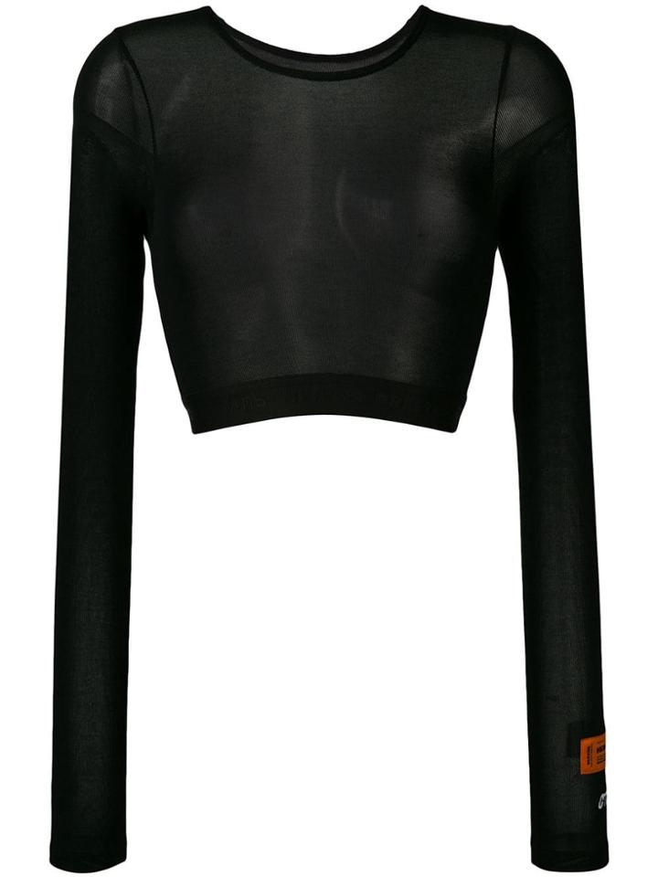 Heron Preston Sheer Cropped Top - Black