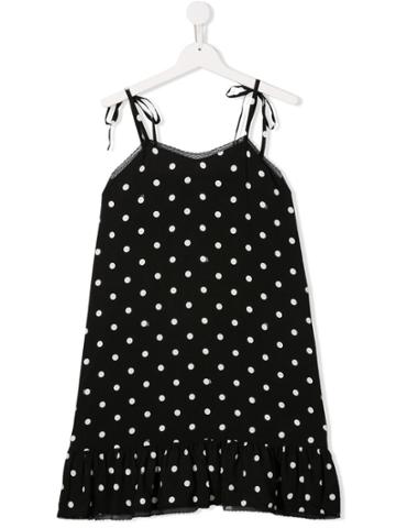 Vivetta Kids Sleeveless Polka Dot Dress - Black