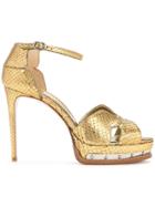 Alexander Mcqueen Hobnail Platform Sandals - Metallic