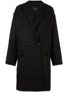 Isabel Marant 'filipa' Oversize Coat, Women's, Size: 34, Black, Virgin Wool/cashmere/polyester/cotton