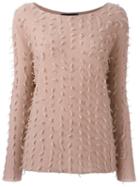 Fabiana Filippi Frayed Jumper, Women's, Size: 44, Pink/purple, Cashmere
