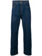 Valentino Vltn Folded Stitch Slim Fit Jeans - Blue