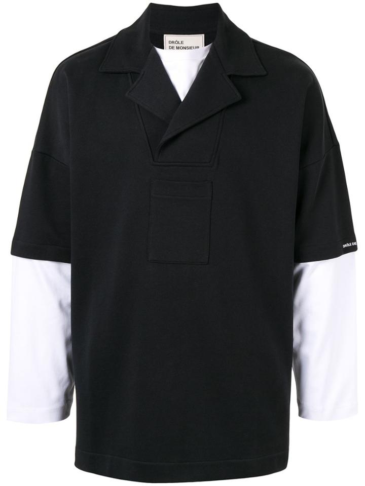 Drôle De Monsieur Cuban Collar Top - Black