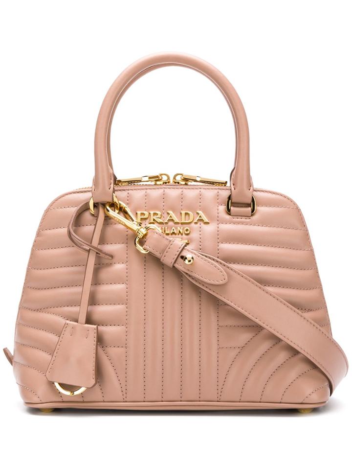 Prada Mini Diagramme Tote Bag - Pink & Purple