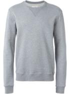 Maison Margiela Crew Neck Sweatshirt, Men's, Size: 44, Grey, Cotton/calf Leather