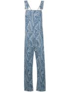 Junya Watanabe Paisley Print Dungarees - Blue