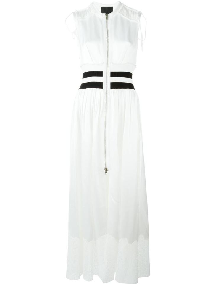 Alexander Wang Zip Front Maxi Dress, Women's, Size: 2, Nude/neutrals, Viscose/acetate/cotton/polyester