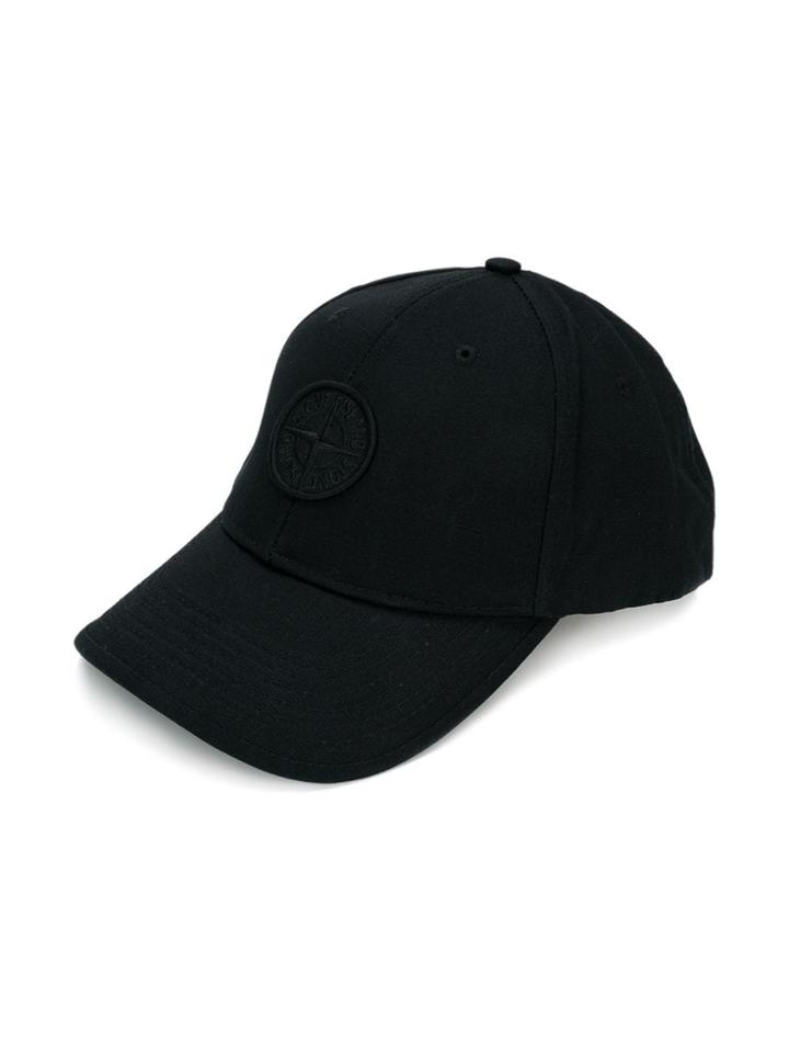 Stone Island Junior Logo Embroidered Cap - Black