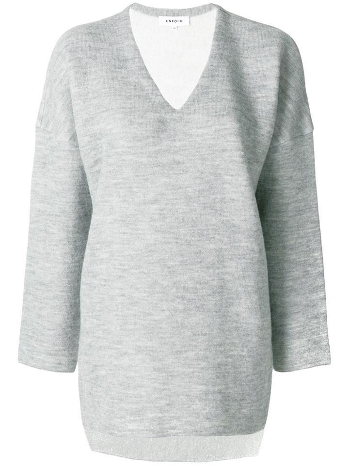 Enföld V-neck Jumper - Grey