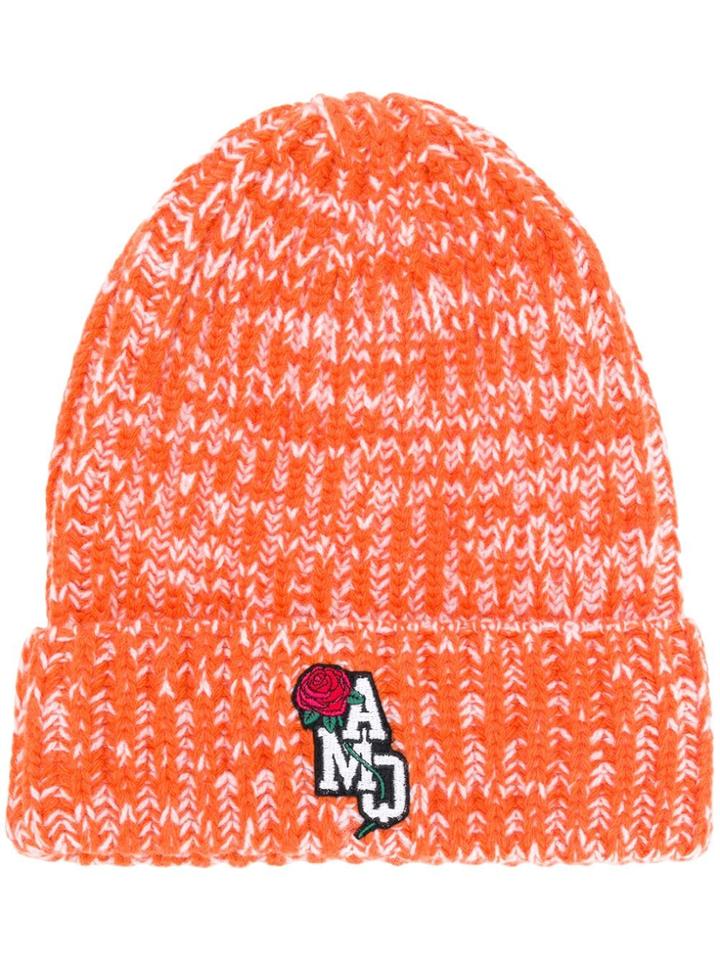 Alexander Mcqueen Ribbed Logo Beanie - Yellow & Orange