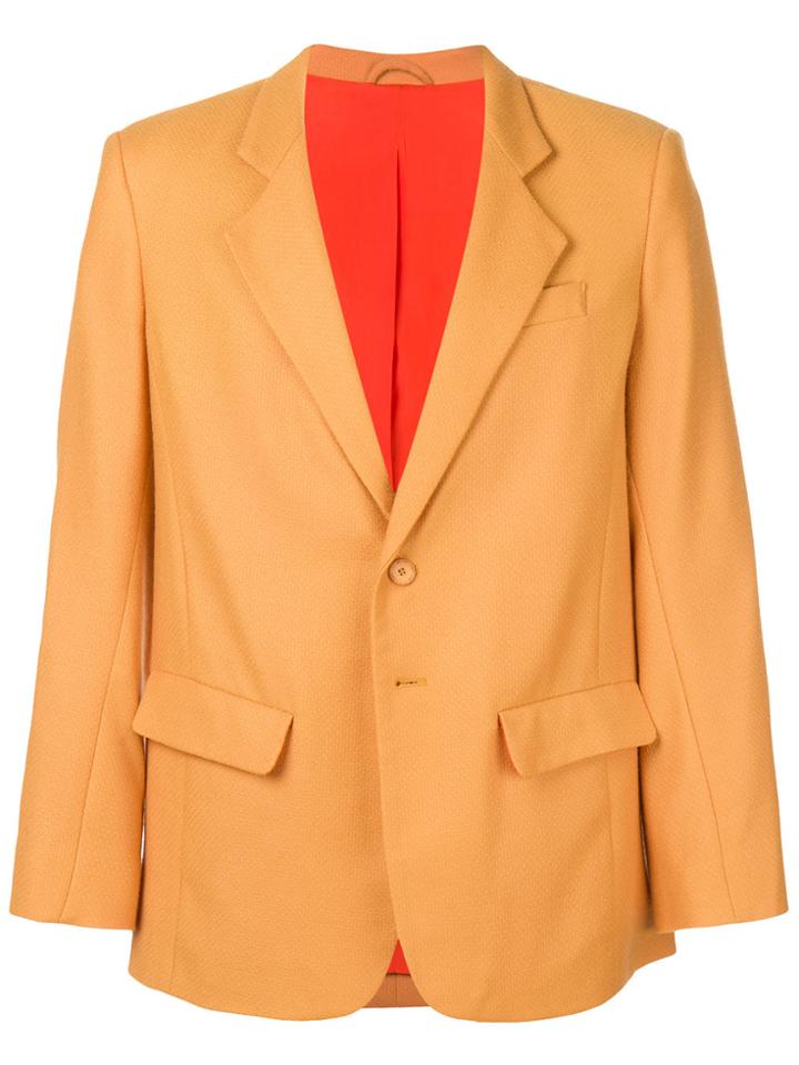 Eckhaus Latta Classic Tailored Blazer - Yellow & Orange