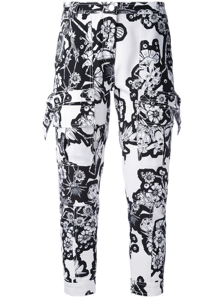 Carven - Patterned Trousers - Women - Silk/polyester/acetate - 40, White, Silk/polyester/acetate