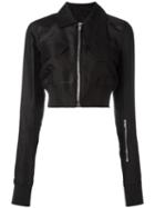 Rick Owens Glitter Cropped Jacket, Women's, Size: 42, Black, Silk/cupro
