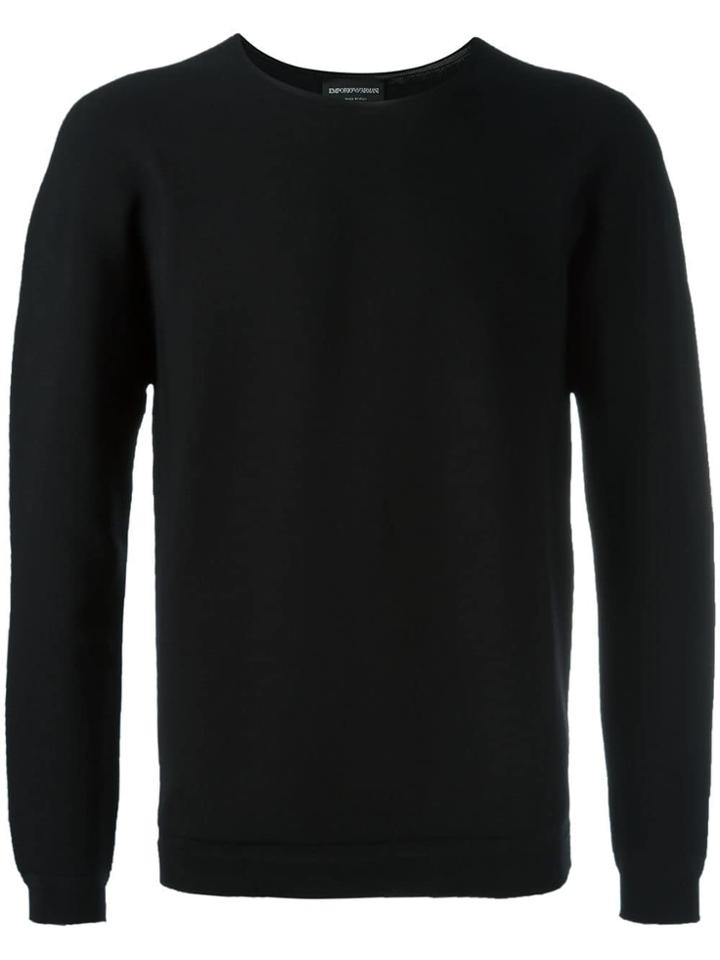 Emporio Armani Plain Sweatshirt - Black