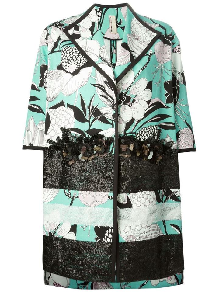 Antonio Marras Floral Print Sequin Embellished Coat