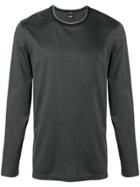 Boss Hugo Boss Striped Trim Long Sleeve Top - Grey