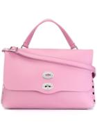 Zanellato 'postina' Satchel, Women's, Pink/purple, Leather/metal