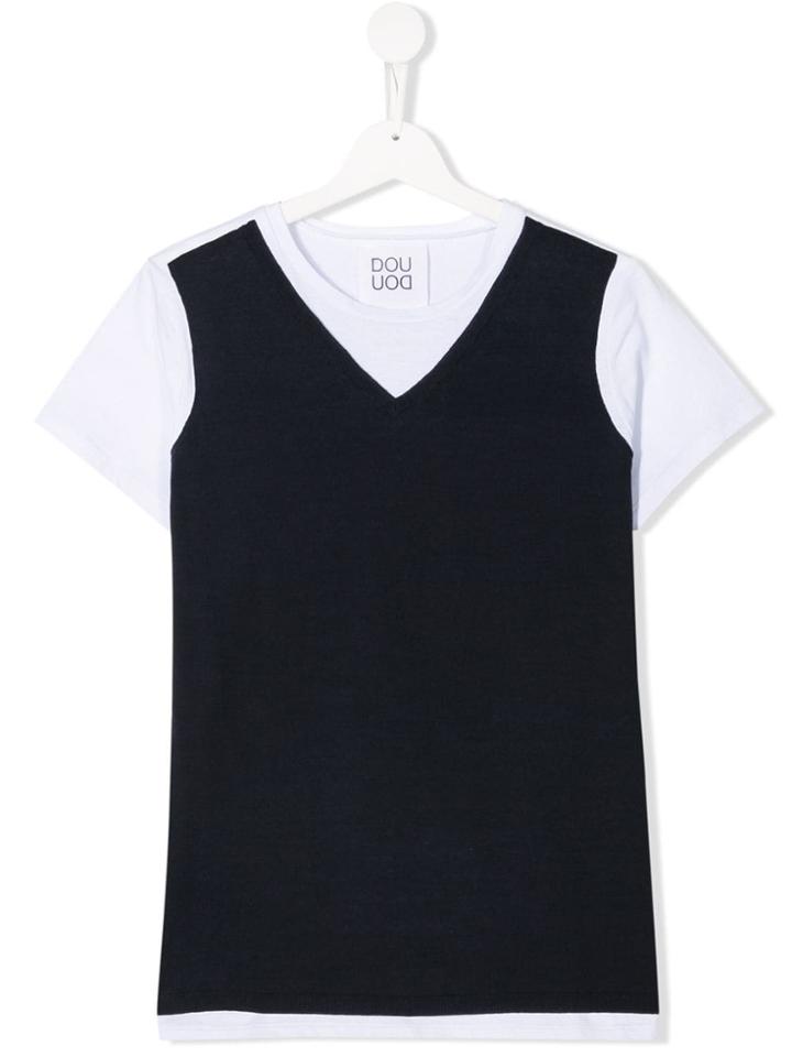 Douuod Kids Panelled T-shirt - White