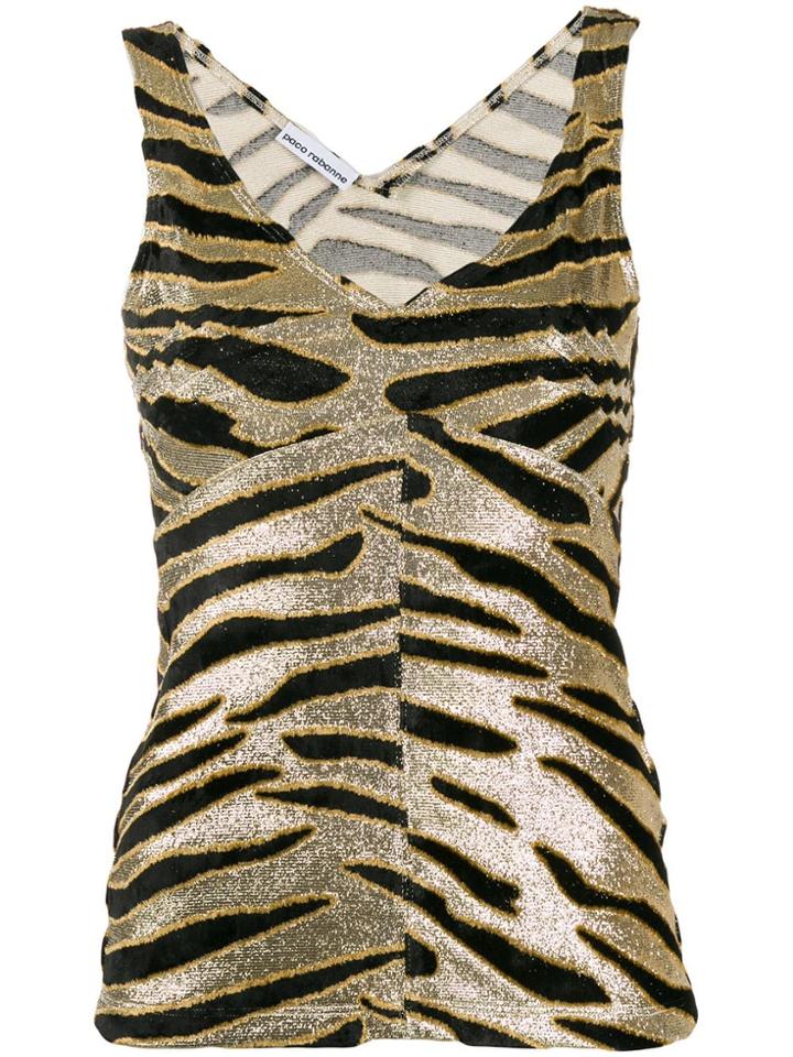 Paco Rabanne Animal Print Tank Top - Gold