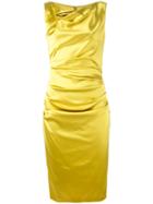 Talbot Runhof - Draped Cowl-neck Dress - Women - Polyamide/polyester/spandex/elastane/viscose - 42, Yellow/orange, Polyamide/polyester/spandex/elastane/viscose
