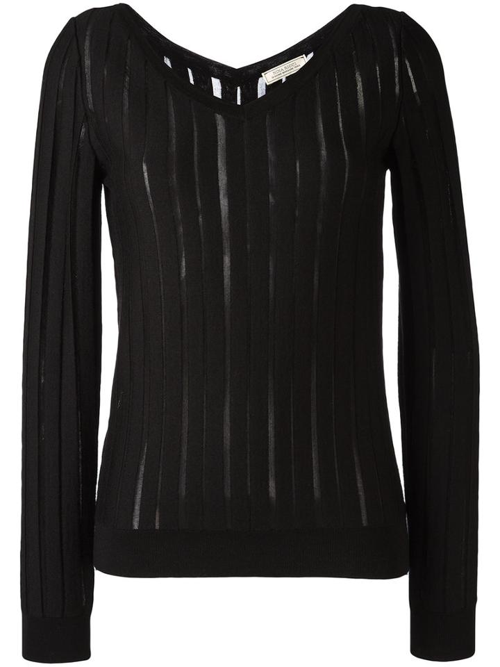 Nina Ricci Striped Knit Jumper, Women's, Size: Medium, Black, Silk/wool