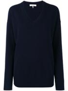Frame Denim Navy V-neck Knitted Sweater - Blue