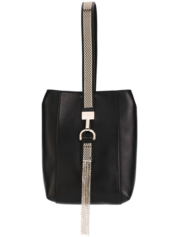 Lanvin - Metal Strap Clutch - Women - Cotton/lamb Skin/brass - One Size, Black, Cotton/lamb Skin/brass
