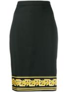 Versace Printed Hem Pencil Skirt - Black