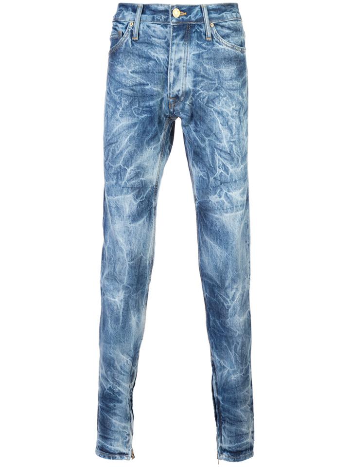 Fear Of God Bleached Effect Slim-fit Jeans - Blue