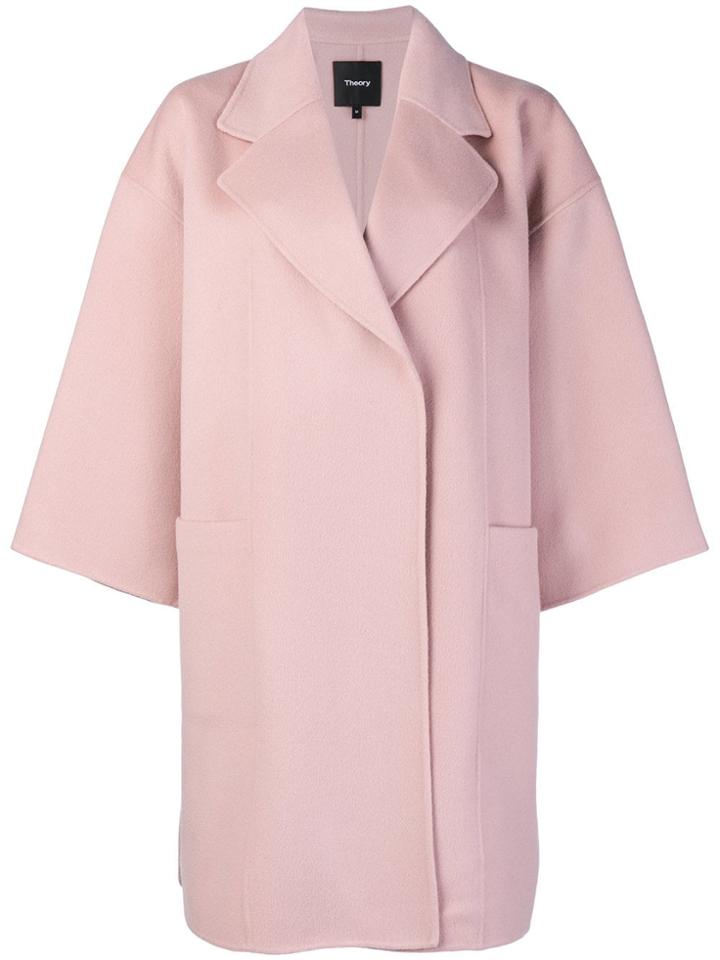 Theory Oversized Boxy-fit Coat - Pink