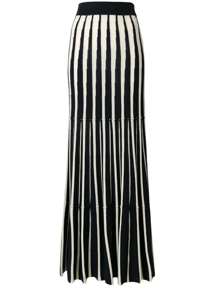 N.peal Cashmere Long Contrast Stripe Skirt - Blue