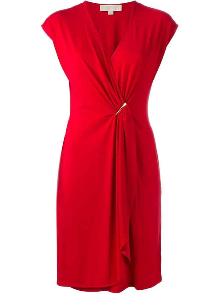 Michael Michael Kors Ruffled Detail V-neck Dress