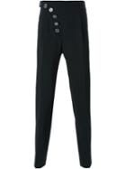 Versus Logo Button Trousers, Men's, Size: 48, Black, Cotton/polyamide/spandex/elastane/wool