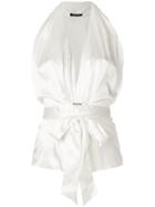 Styland Tie Waist Blouse - White