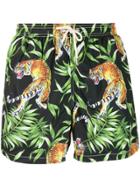 Mc2 Saint Barth Tiger Pattern Swimming Shorts - Black