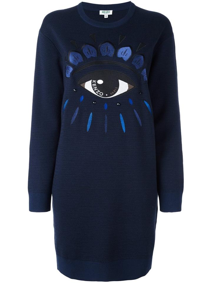 Kenzo 'eye' Sweatshirt Dress - Blue