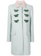 Vivetta Beaded Patches Midi Coat - Blue