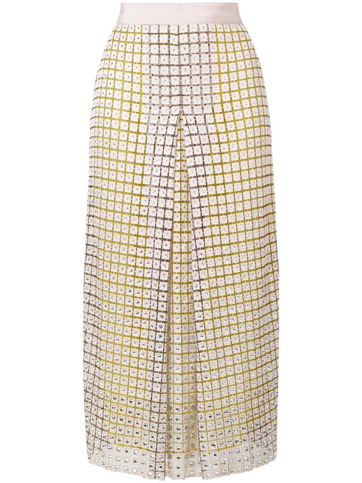 Marco De Vincenzo Crystal Embellished High-waisted Skirt - Pink &