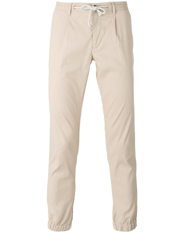 Paolo Pecora - Tapered Trousers - Men - Cotton/linen/flax/spandex/elastane - 52, Nude/neutrals, Cotton/linen/flax/spandex/elastane