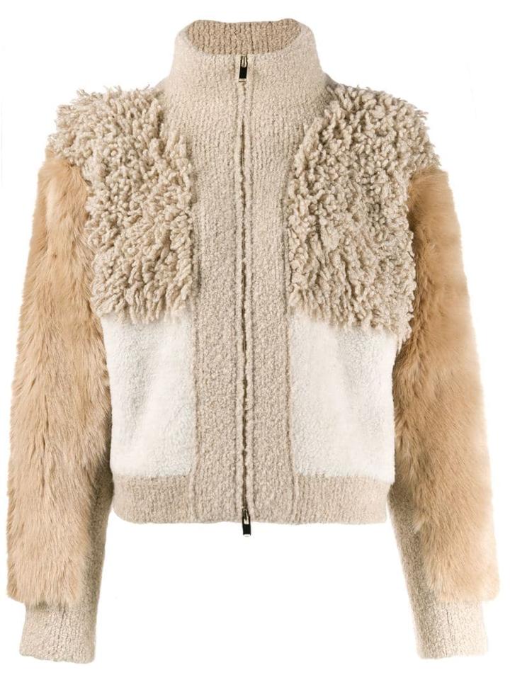 Stella Mccartney Patchwork Faux Fur Jacket - Brown
